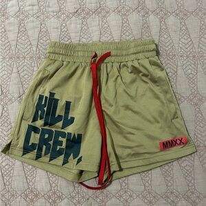 Kill Crew Athletic Shorts in Tan with Red and Black Accents